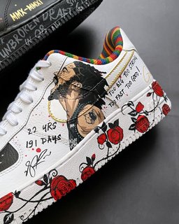 Basketball Star Rose  Black Red Custom Air Force 1 - view 3