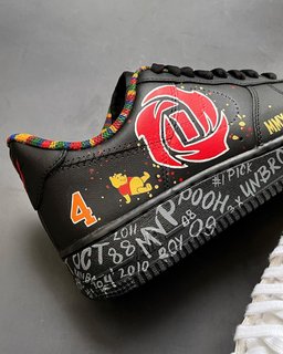 Basketball Star Rose  Black Red Custom Air Force 1 - view 5