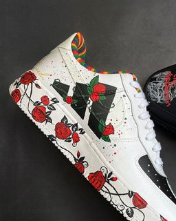 Basketball Star Rose  Black Red Custom Air Force 1 - view 4