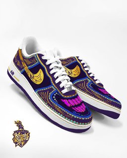 Cricket Team Logo Color Yellow Black Purple Red  Custom Air Force 1 - view 5