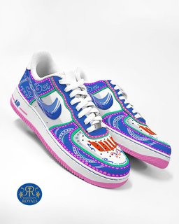 Cricket Team Logo Color Yellow Black Purple Red  Custom Air Force 1 - view 6