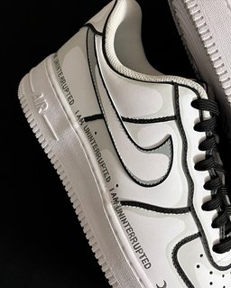 Black Green Florescent Light Font Custom Air Force 1 - view 2