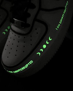 Black Green Florescent Light Font Custom Air Force 1 - view 4