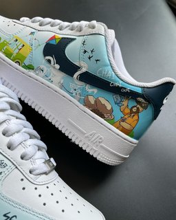 Navy Blue Blue and White Gradient Custom Air Force 1 - view 3