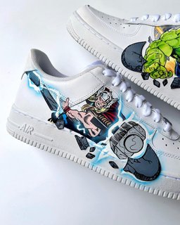 Cartoon Role Lightning Green Gray  Custom Air Force 1 - view 2