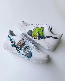 Cartoon Role Lightning Green Gray  Custom Air Force 1 - view 4