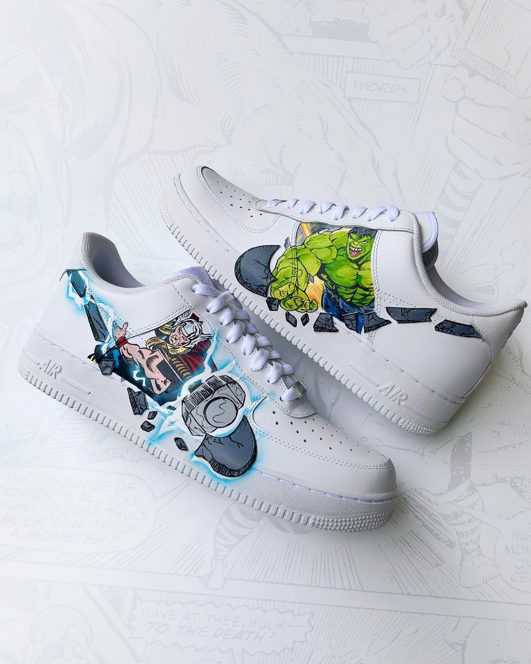 Cartoon Role Lightning Green Gray  Custom Air Force 1