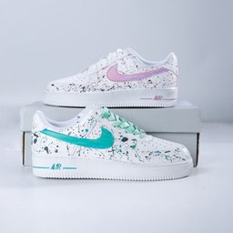 Pink Green Splash Custom Air Force 1 - view 2