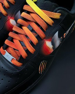 Red Black Orange Flame Flow Claw Marks Custom Air Force 1 - view 4