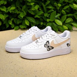 Beige Butterfly Custom Air Force 1 - view 2