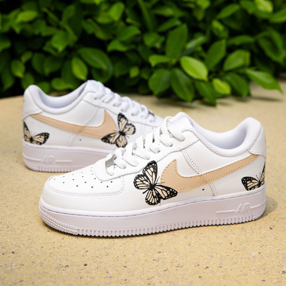 Beige Butterfly Custom Air Force 1