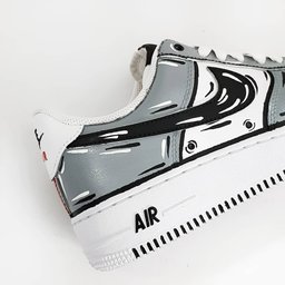 Black Gray White Custom Air Force 1 - view 2