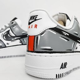 Black Gray White Custom Air Force 1 - view 3