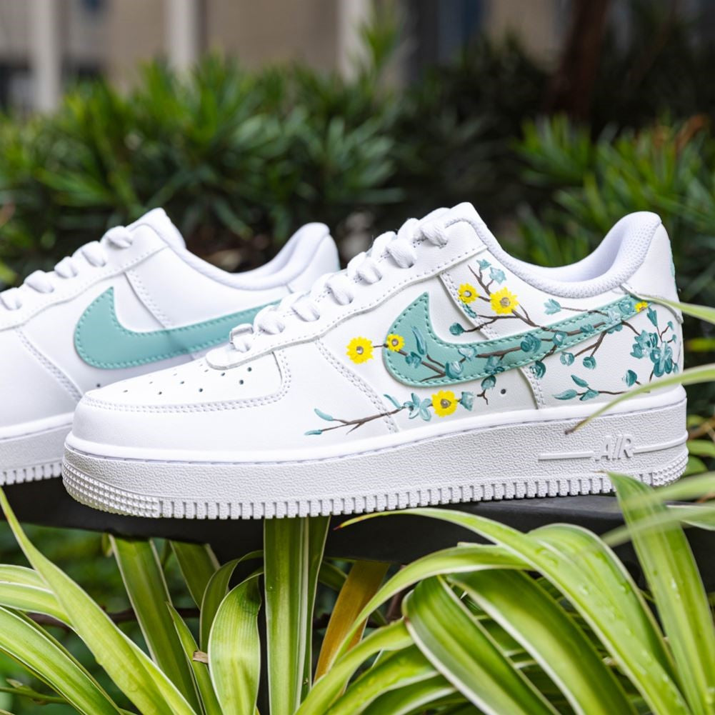 Yellow Green Flower Custom Air Force 1