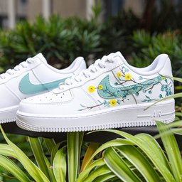 Yellow Green Flower Custom Air Force 1