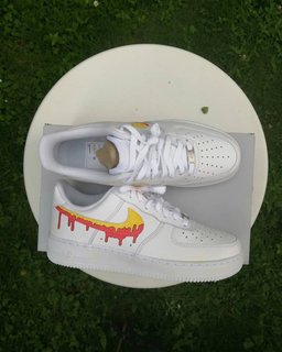 Yellow Pink Drip Custom Air Force 1 - view 4