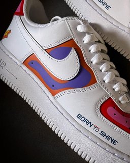 Red Purple Pink  Custom Air Force 1 - view 2