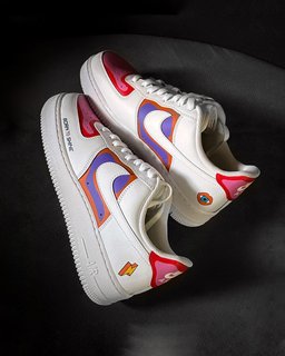 Red Purple Pink  Custom Air Force 1 - view 3