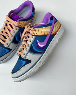 Purple Light Blue Yellow Black Custom Air Force 1 - view 2
