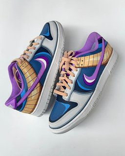 Purple Light Blue Yellow Black Custom Air Force 1