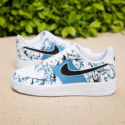 Black Blue Splatter Custom Air Force 1 - view 2