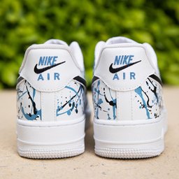 Black Blue Splatter Custom Air Force 1 - view 4