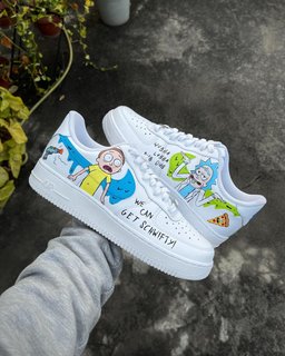 Cartoon Role Blue Green Font Custom Air Force 1 - view 2