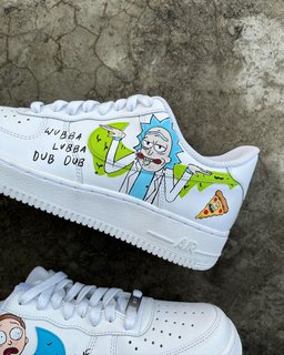 Cartoon Role Blue Green Font Custom Air Force 1 - view 3