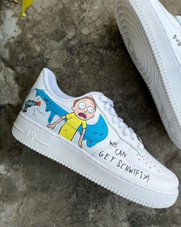 Cartoon Role Blue Green Font Custom Air Force 1 - view 4