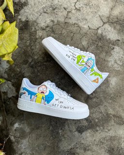 Cartoon Role Blue Green Font Custom Air Force 1 - view 5