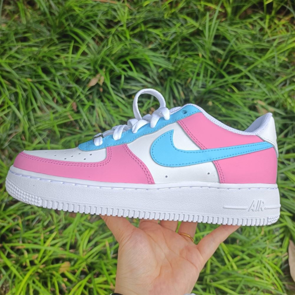 Smooth Pink Blue Custom Air Force 1