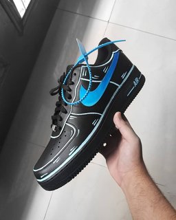 Black Blue Sense of Future Custom Air Force 1 - view 2