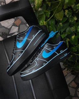 Black Blue Sense of Future Custom Air Force 1 - view 3