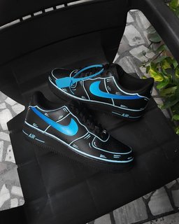 Black Blue Sense of Future Custom Air Force 1 - view 4