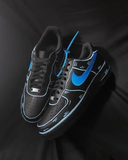 Black Blue Sense of Future Custom Air Force 1