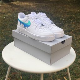 Green Blue Drip Custom Air Force 1 - view 3