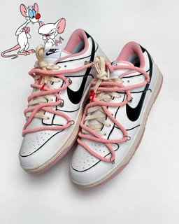 EXtra Thick Lace Pink White Black Custom Air Force 1