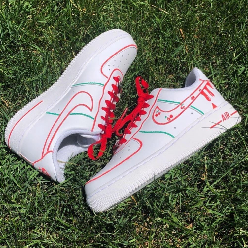Red Cherry Drip Custom Air Force 1