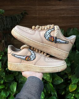 Khaki Classical Torch LV Logo Custom Air Force 1 - view 2
