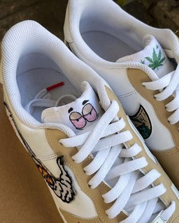 Khaki Classical Torch LV Logo Custom Air Force 1 - view 5