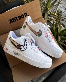 Khaki Classical Torch LV Logo Custom Air Force 1 - view 4