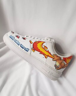 Cartoon Dragon Turtle Yellow Orange Blue Green Custom Air Force 1 - view 3