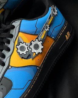 Orange Gray Blue Gearwheel Sticker Custom Air Force 1 - view 2