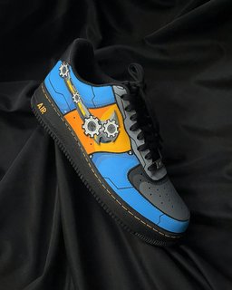 Orange Gray Blue Gearwheel Sticker Custom Air Force 1 - view 4