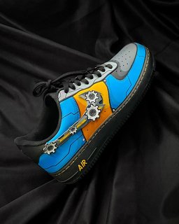Orange Gray Blue Gearwheel Sticker Custom Air Force 1