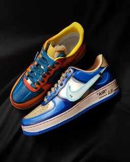 Dark Blue Orange White Yellow Custom Air Force 1 - view 6