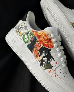 Cartoon Castle Phoenix Orange Black Green Custom Air Force 1 - view 2