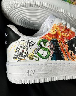Cartoon Castle Phoenix Orange Black Green Custom Air Force 1 - view 3