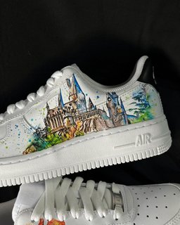 Cartoon Castle Phoenix Orange Black Green Custom Air Force 1 - view 4