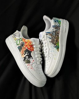 Cartoon Castle Phoenix Orange Black Green Custom Air Force 1 - view 6